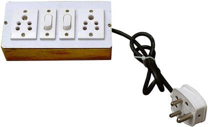 SSE Enterprise Wooden Extension Board with 2 Switch And 2  Socket Extension Boards
