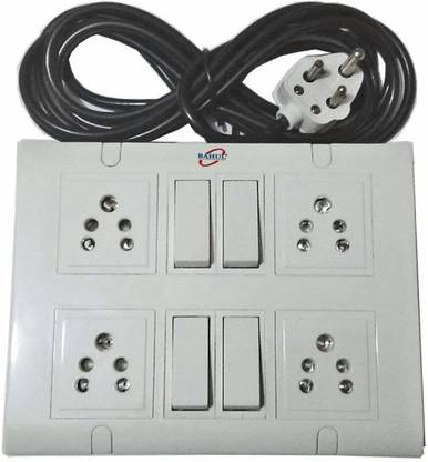 BAHUL 4 METER LONG WIRE EXTENSION WITH ISI UNBREAKABLE PARTS 4  Socket Extension Boards