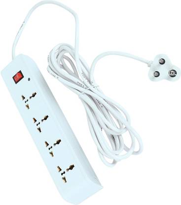 Dragon 2Mtr wire Multipurpose surge protector 4 SOCKETs extension board with 1 Master Switch power strip cord 4  Socket Extension Boards