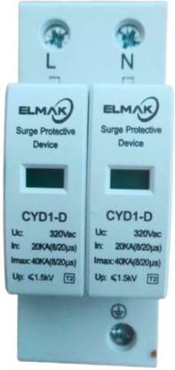 Hygridsolar Elmak AC SPD Surge Protection Device - 320V Single Phase 1+1 Type 2  Socket Extension Boards