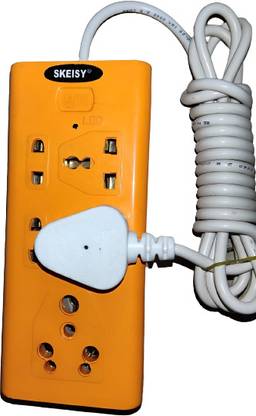 Skeisy new orange board 5 socket direct use power up 15 amp 3 mtr wire 5  Socket Extension Boards