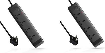 Ms sathi electricals BLACK EDITION SPIKE GUARD, 4 SOCKET WITH SINGLE SWITCH 2  Socket Extension Boards