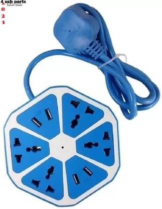 jorugo H1667 Hexagon Socket Extension board with 4 USB 2.0Amp charging point 8 Socket-1 4  Socket Extension Boards