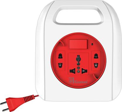 R3 GERMAN 2 Pin Flex Box with 3 Outlets & Switch with LED (2x4) with International Sockets 3  Socket Extension Boards