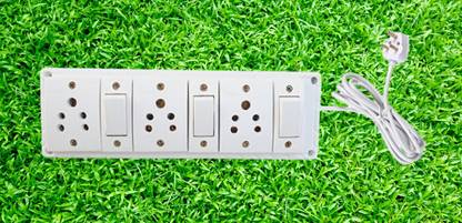 Sayeny 6 Amp Power Box Strip Extension Cord Wire (5 Meter Long Wire) 3 Swich 3  Socket Extension Boards