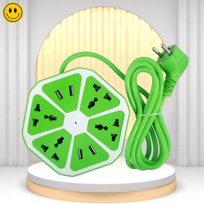 FRONY Hexagon Extension socket with 5 Meter Cable & 4 usb ports Charging, 4 SocketC180 4  Socket Extension Boards