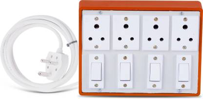 Cordnet Heavy Duty Extension Board With 6A 3 PIN Plug (Style7_2M) 4  Socket Extension Boards