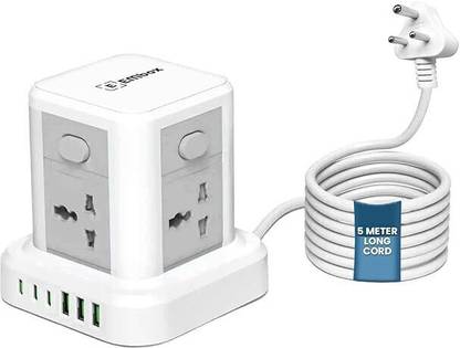 EMBox Extension Board with USB C and USB A Ports with Safety Shutter-2500W 4  Socket Extension Boards