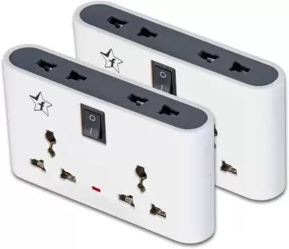 Flipkart SmartBuy 4+1 Multiplug Extension Board|4 Universal Sockets and 1 Switch(White_Pack of 2) 4  Socket Extension Boards