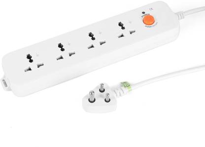 WOWSOME Extension Board Brass Terminal 4 Socket Power Strip 2500W Spike Guard 2M Cord 4  Socket Extension Boards