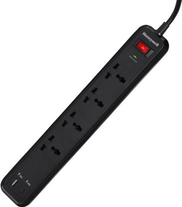 Honeywell Surge Protector, with Universal Sockets, PD18w & USB, 15,000 Amp 4  Socket Extension Boards