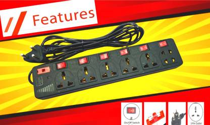Sanhan ELECTRIC BOARD POWER STRIP MULTI PLUG 7 socket 6 switch best quality 7 Socket Extension Boards