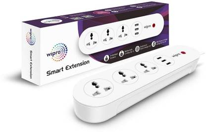Wipro Wipro Smart USB Extension| Voice control with Alexa and Google Home 3  Socket Extension Boards