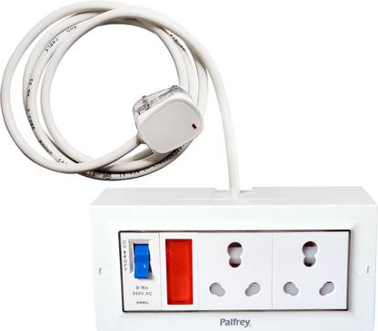 PALFREY Electric Extension Board - 16A MCB with two 16A Socket |5 meter (2200W) 2 Socket Extension Boards