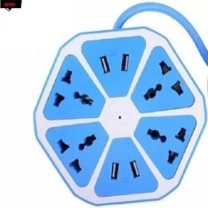 Stybits F3 Extension Multi-plug Hexagon Board Multicolor(pack of 1) 4  Socket Extension Boards