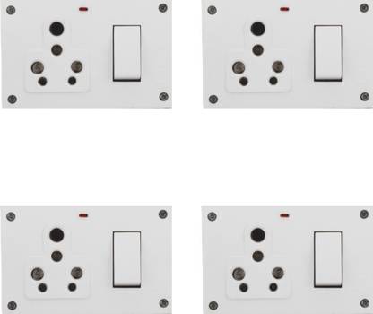 HI-PLASST 16a switch-Socket Combined pvc board (pack of 4) 1  Socket Extension Boards