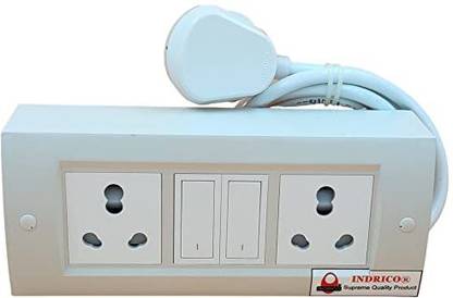 INDRICO Electric Multi Outlet Extension Board 16AMP 5meter cable 2  Socket Extension Boards