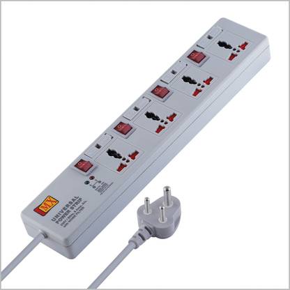 MX Universal Power Strip 5 Amp Individual Switch With Fuse 2951_1.5M 4  Socket Extension Boards