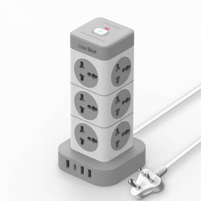 One Beat Tower 3 USB Port +1 Type-C Port 3 cores copper wires with LED indicator 12  Socket Extension Boards