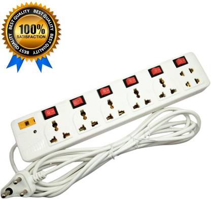 Sanhan ELECTRIC BOARD POWER STRIP MULTI PLUG 6 switch best quality 6  Socket Extension Boards