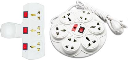 mlu Extension Board 8 universal 6 amp socket 2 mtr Cord and Multi Plug Point with LED Indicator fuse and common switch 8  Socket Extension Boards