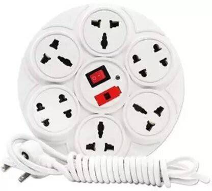 D-DEVOX SB EX-011 8+1 Round Strip Extension Cord;6 Amp 8 Universal Point 8  Socket Extension Boards