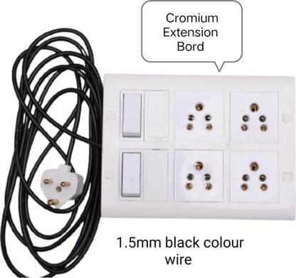 cromium 12 modular 4 shocket 2 switch 4 mitre wire 4 Socket Extension Boards