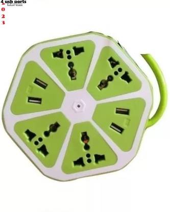 jorugo H837 Hexagon Socket Extension board with 4 USB 2.0Amp charging point 8 Socket-1 4  Socket Extension Boards