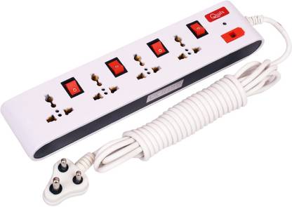 QUALX Universal Socket 4+4 Extension Boards Power Cord Length 2.5 4  Socket Extension Boards