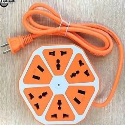 jorugo H1226 Hexagon Socket Extension board with 4 USB 2.0Amp charging point 8 Socket-1 4  Socket Extension Boards