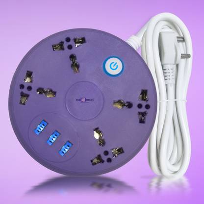 Daily Needs Shop Heavy Duty 4 Electrical Socket+3 USB Extension Board For Multiple Uses 10 A Five Pin Socket