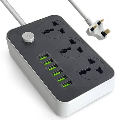 QXORE 6 USB Port Plus 3 AC Socket Power Strip 6 USB Port Plus 3 AC Socket Power Strip Power Plug