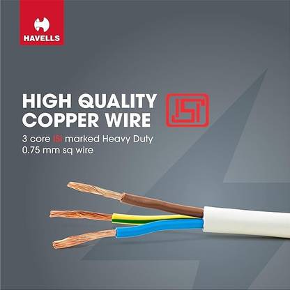 HAVELLS 6A Four-Way 4  Socket Extension Boards
