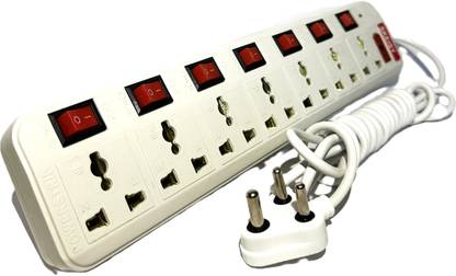 Skeisy EXT-107 Switch Universal Surge Protector With 7 Socket 7 switch 7  Socket Extension Boards