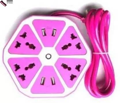 Bashaam H659 Hexagon Socket Extension board with 4 USB 2.0Amp charging point 8 Socket-1 4  Socket Extension Boards