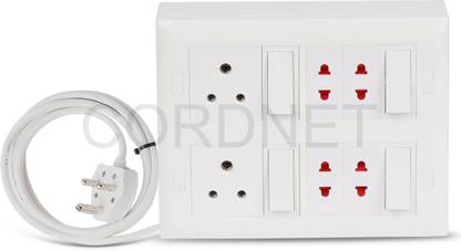 Cordnet Cordnet Premium Modular Extension Board With 3 Core Wire 6  Socket Extension Boards