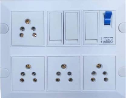 BAHUL 3+3socket extension board with mcb small plug easy to fit everywhere 3  Socket Extension Boards