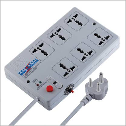 MX Surge Protector /Spike Guard with 6 Universal Socket,Master Switch,Built-in Fuse 6  Socket Extension Boards