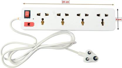 Elegant Casa Extension Board with 4 Socket 1 Switch Cord with 11 feet 240 Volts 4  Socket Extension Boards