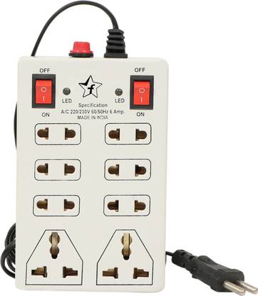 Flipkart SmartBuy 8 Socket Extension Board with Dual Switches and 2 Meters Cable 8  Socket Extension Boards