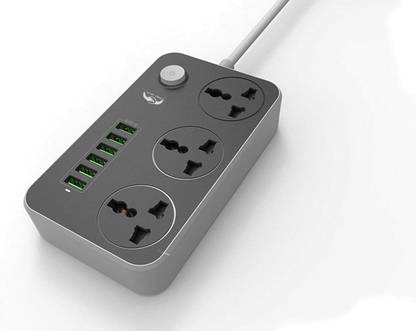 INFINITY Universal Power Plug 6 USB Port Auto Max 3.4A With 3 Anti-Static Power Socket 3  Socket Extension Boards