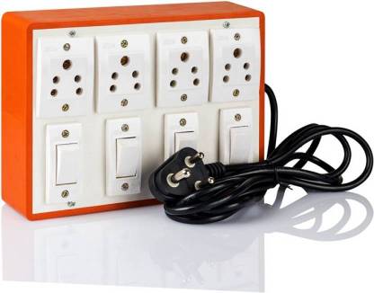 shasajid Extension Switch Board with Mile Sockets and 4 Mile Switches Long Wire 4  Socket Extension Boards