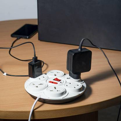 MOBIBASICS 8+1 Round Strip Extension Cord 250 A Three Pin Socket