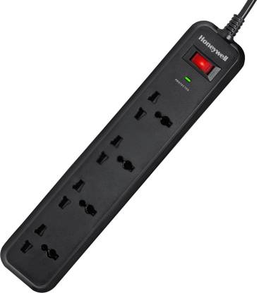 Honeywell Surge Protector, with Universal Sockets, 2 Meter Cord, 15,000Amp, Master Switch 4  Socket Extension Boards