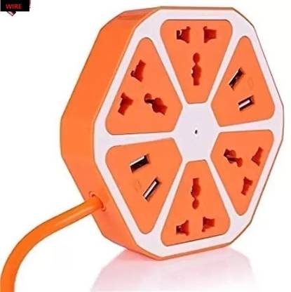 Bashaam F95 Extension Multi-plug Hexagon Board Multicolor(pack of 1) 4  Socket Extension Boards