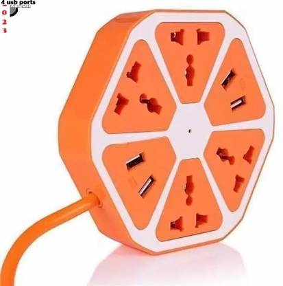 jorugo H1252 Hexagon Socket Extension board with 4 USB 2.0Amp charging point 8 Socket-1 4  Socket Extension Boards