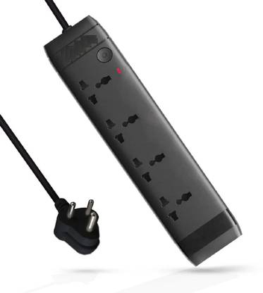Ms sathi electricals BLACK EDITION SPIKE GUARD, 4 SOCKET WITH SINGLE SWITCH 2  Socket Extension Boards