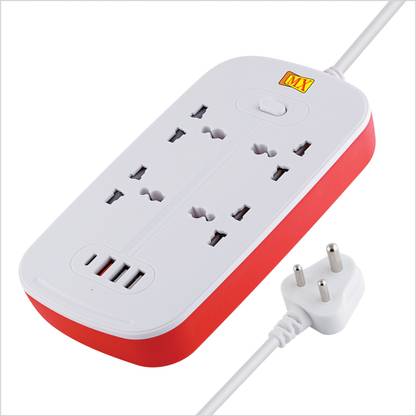 MX Surge Protector 2 Usb Port(2.0 A),1 Usb Port(3.4 A),1 Type C PD Charging (3.0 A) 4  Socket Extension Boards