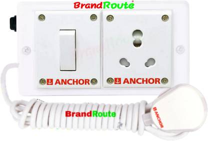 BrandRoute Power Boards Anchor Component Fitted:-with Heavy Duty Copper Wire 16 Amp Plug 1  Socket Extension Boards