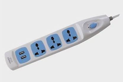 ORION 77 Extension Cord with Master Switch, Indicator, 2 Usb Port | 4 Metre Cord 3  Socket Extension Boards
